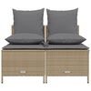 vidaXL Salon de jardin avec coussins 4 pcs beige résine tressée