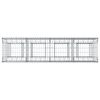 vidaXL Lit sur&eacute;lev&eacute; gabion 2 pcs Argent&eacute; 200 x 50 x 80 cm