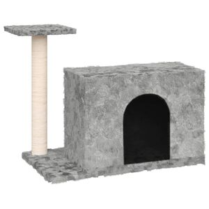 vidaXL Arbre &agrave; chat avec griffoir en sisal Gris clair 51 cm