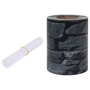 vidaXL &Eacute;cran d'intimit&eacute; de jardin PVC 35x0,19m Gris d'aspect de pierre