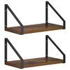 vidaXL &Eacute;tag&egrave;res Murales 2 pc Ch&ecirc;ne fum&eacute; 30 x 16 x 15,5 cm