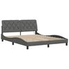 vidaXL Cadre de lit avec LED sans matelas gris fonc&eacute; 160x200 cm tissu