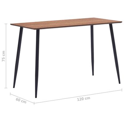 vidaXL Table de salle à manger Marron 120x60x75 cm