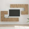 vidaXL Unites TV Montage mural 4 pcs Ch&ecirc;ne artisanal Bois d'ing&eacute;nierie