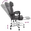 vidaXL Fauteuil de massage inclinable de bureau Gris Similicuir