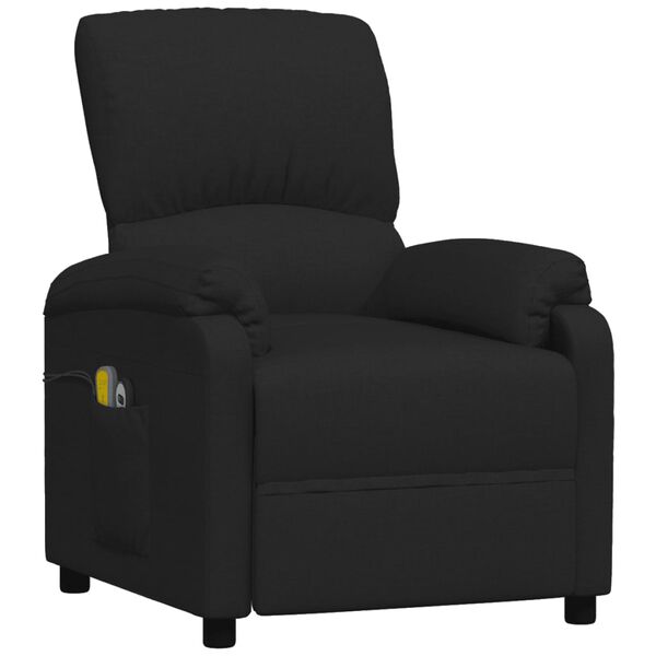 vidaXL Fauteuil &eacute;lectrique de massage Noir Tissu
