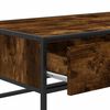 vidaXL Table basse ch&ecirc;ne fum&eacute; 100x50x35 cm bois d'ing&eacute;nierie et m&eacute;tal