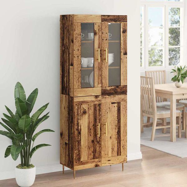 vidaXL Haut Armoire 2 pcs Bois ancien Bois d'ing&eacute;nierie