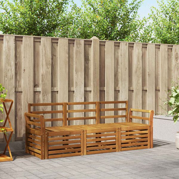 vidaXL Ensembles de canap&eacute;s 3 pcs Naturel Bois d'Acacia Massif