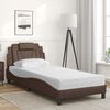 vidaXL Lit Viana avec matelas marron 90x190 cm similicuir