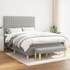 vidaXL Sommier &agrave; lattes de lit avec matelas Gris clair 140x190cm Tissu