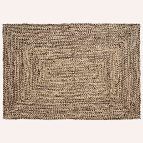vidaXL Tapis de surface Rectangulaire Naturel et Noir 200 x 290 cm