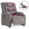 vidaXL Fauteuil de massage inclinable électrique Taupe Tissu