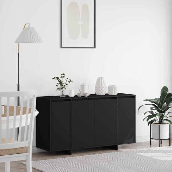 vidaXL Buffet Noir 135 x 41 x 75 cm Bois d'ing&eacute;nierie