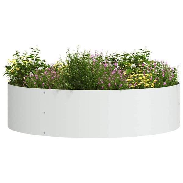 vidaXL Anneau de jardini&egrave;re Blanc 80 x 80 x 20 cm Acier lamin&eacute; &agrave; froid