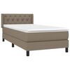 vidaXL Sommier &agrave; lattes de lit avec matelas Taupe 80x200 cm Tissu