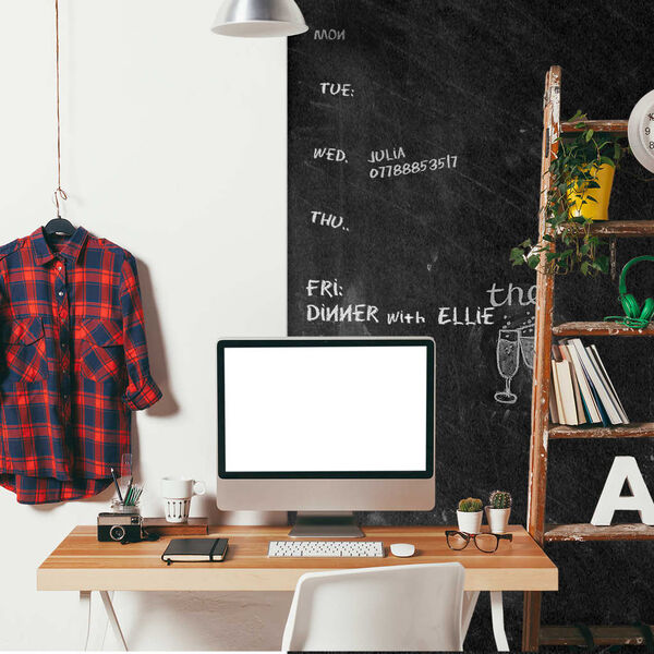 WALPLUS Autocollant de d&eacute;coration tableau noir 200x45 cm Noir