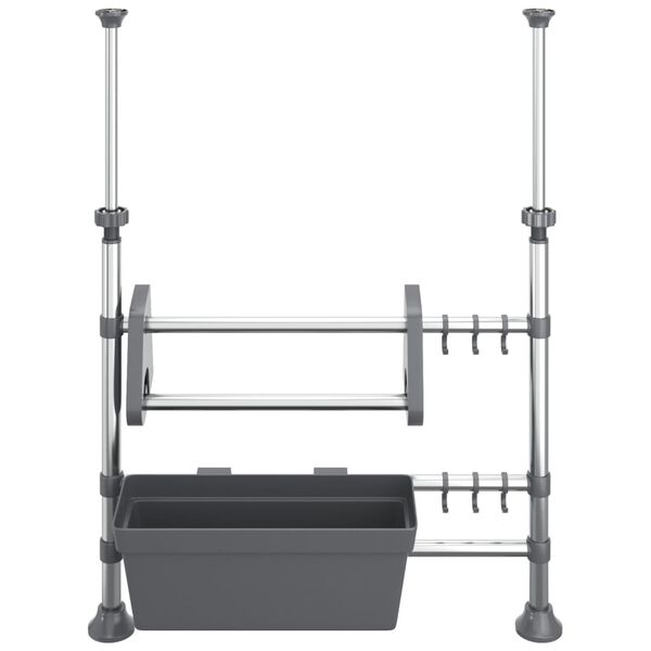 vidaXL Organisateur de cuisine réglable Aluminium