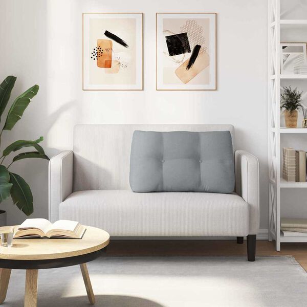 vidaXL Coussin de Dos Gris clair 80 x 24 x 50 cm tissu