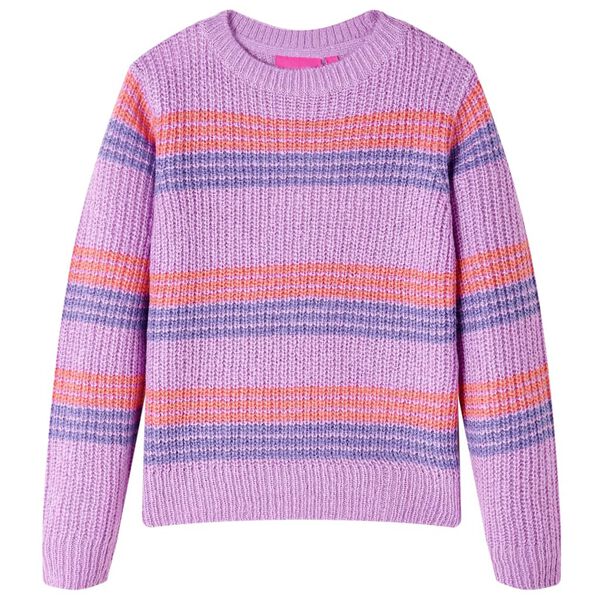 Pull-over ray&eacute; tricot&eacute; pour enfants lilas et rose 92
