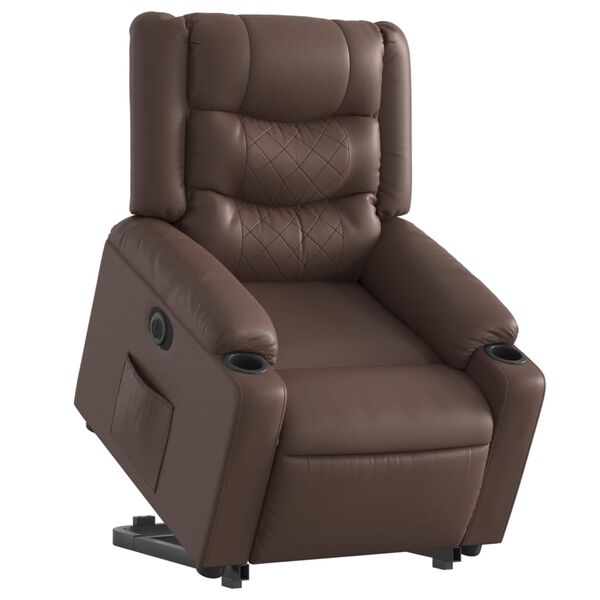 vidaXL Fauteuil inclinable &eacute;lectrique marron similicuir