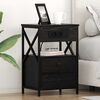 vidaXL Cabinet de chevet Ch&ecirc;ne noir 40 x 31 x 60 cm Bois d'ing&eacute;nierie
