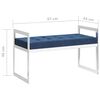 vidaXL Banc 97 cm Bleu Velours et acier inoxydable