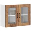 vidaXL Armoire murale de cuisine avec porte en verre Kalmar vieux bois