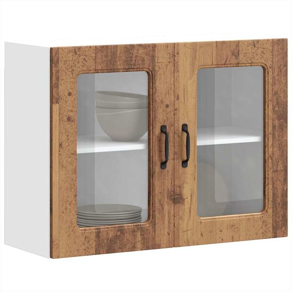 vidaXL Armoire murale de cuisine avec porte en verre Kalmar vieux bois