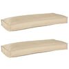 vidaXL Set de coussins de palette 2 pcs Beige 100 x 40 x 8 cm