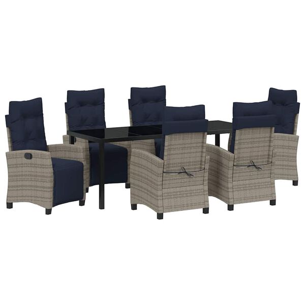 vidaXL Ensemble de salle &agrave; manger pour jardin 7 pcs Gris polyrotin