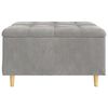 vidaXL Pouf de rangement Gris clair 80 x 80 x 45 cm Velours