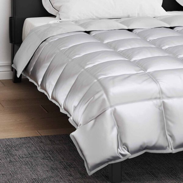 vidaXL Duvet d'hiver Argent&eacute; 220 x 240 cm Satin et Microfibre