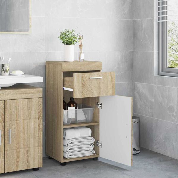 vidaXL Ensemble d'armoire de salle de bain TULUM Ch&ecirc;ne Sonoma