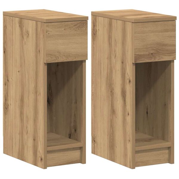 vidaXL Tables de chevet avec tiroir 2 pcs chêne artisanal 20x36x60 cm