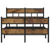 vidaXL Cadre de lit en métal sans matelas chêne fumé 120x190 cm