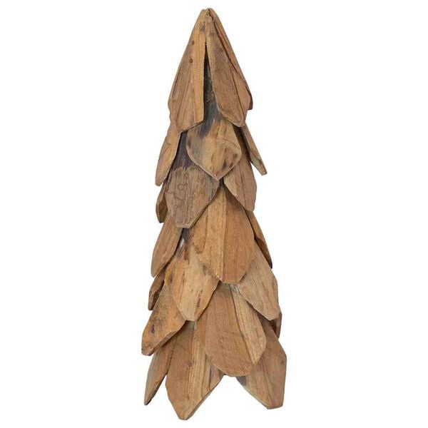 vidaXL Sapin de Noël avec support Marron 50 cm Bois de teck solide