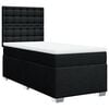 vidaXL Sommier &agrave; lattes de lit avec matelas Noir 90x200 cm Tissu