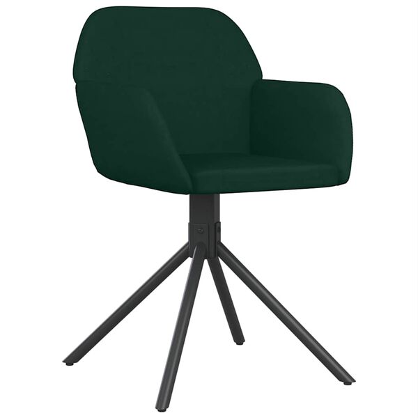 vidaXL Chaises pivotantes &agrave; manger lot de 2 Vert fonc&eacute; Velours