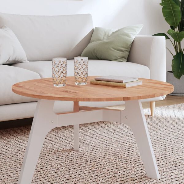 vidaXL Dessus de table &Oslash;80x1,5 cm rond bois massif de h&ecirc;tre