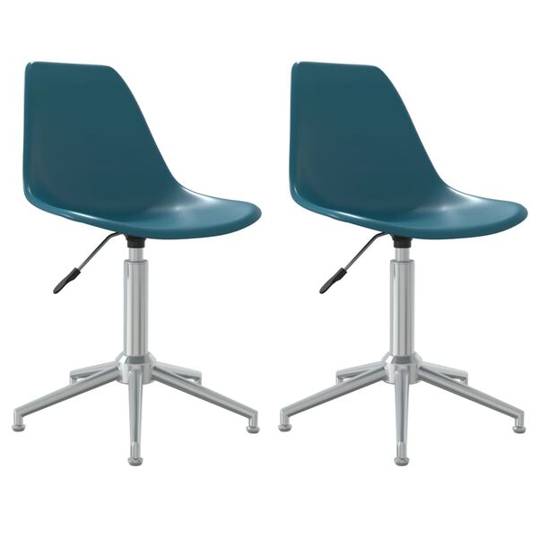 vidaXL Chaises &agrave; manger pivotantes lot de 2 Turquoise PP