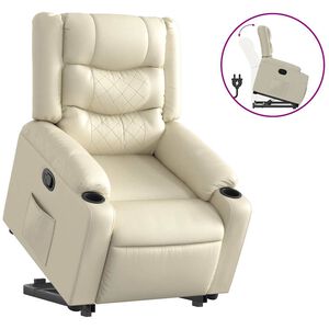 vidaXL Fauteuil inclinable Cr&egrave;me Similicuir