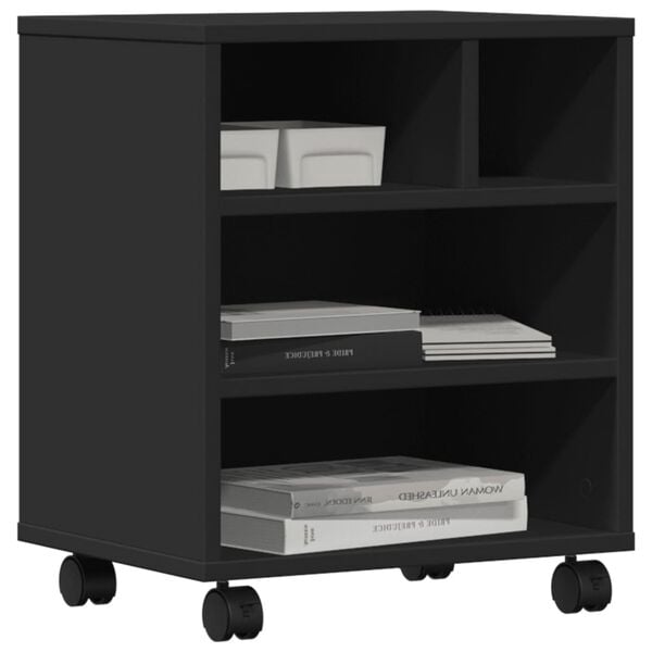 vidaXL Support d'imprimante avec roulettes noir 41x32x48 cm