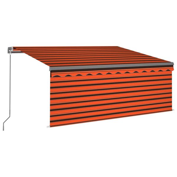vidaXL Auvent r&eacute;tractable manuel avec store 3x2,5 m Orange et marron