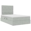vidaXL Lit avec rangement et matelas Gris clair 120 x 190 cm Velours