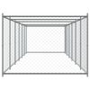 vidaXL Cage pour chien avec porte gris 12x2x1,5 m acier galvanis&eacute;