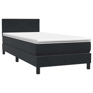 vidaXL Sommier &agrave; lattes de lit avec matelas noir 80x220 cm velours