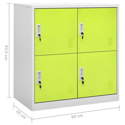 vidaXL Armoires à casiers 2 pcs Gris clair et vert 90x45x92,5 cm Acier