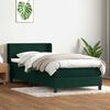 vidaXL Sommier &agrave; lattes de lit et matelas vert fonc&eacute; 100x220cm velours