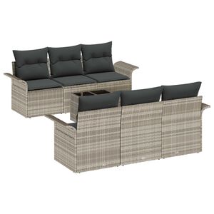 vidaXL Ensemble de canap&eacute; de jardin 7 pcs Gris clair et gris fonc&eacute;